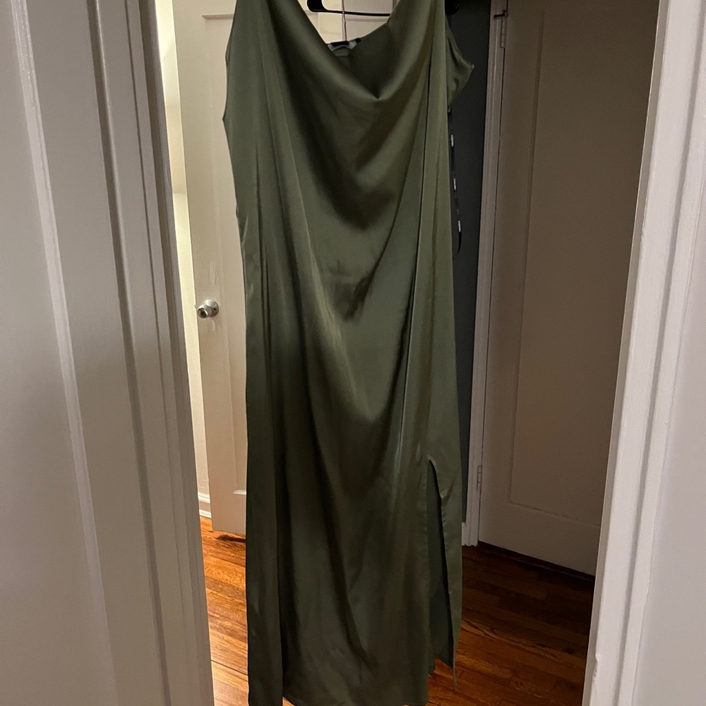 Forever 21 Asymmetrical Olive Dress